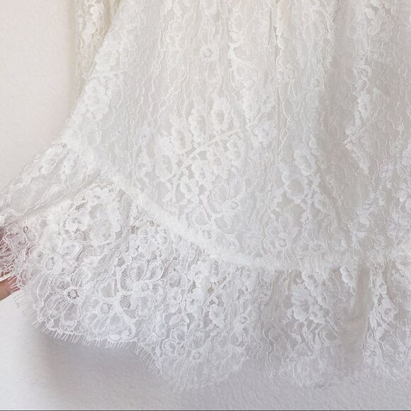 LoveShackFancy Lace Smocked Peplum Top Ivory White - Picture 7 of 11